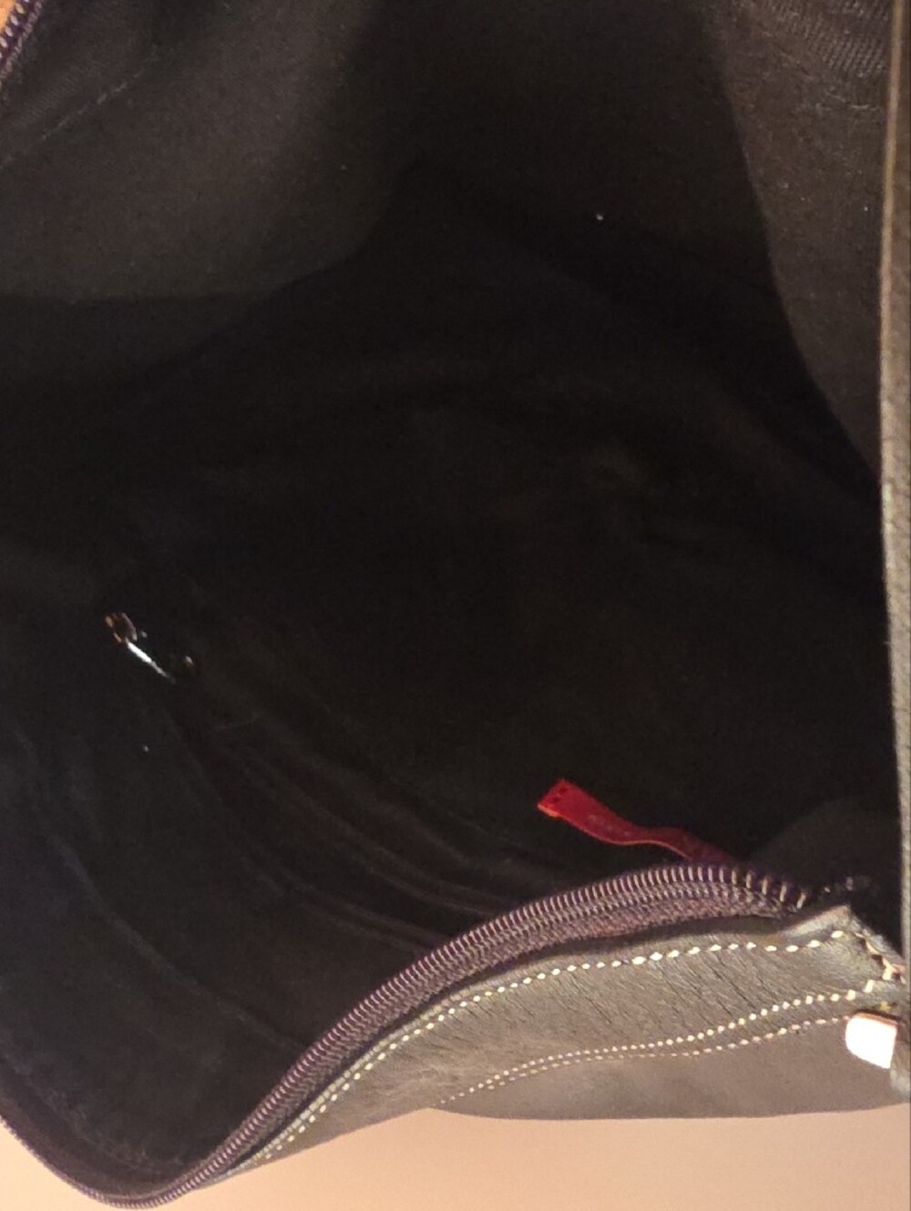 Anne Klein Black Shoulder Bag with Contrast Stitching - Picture 10 of 11